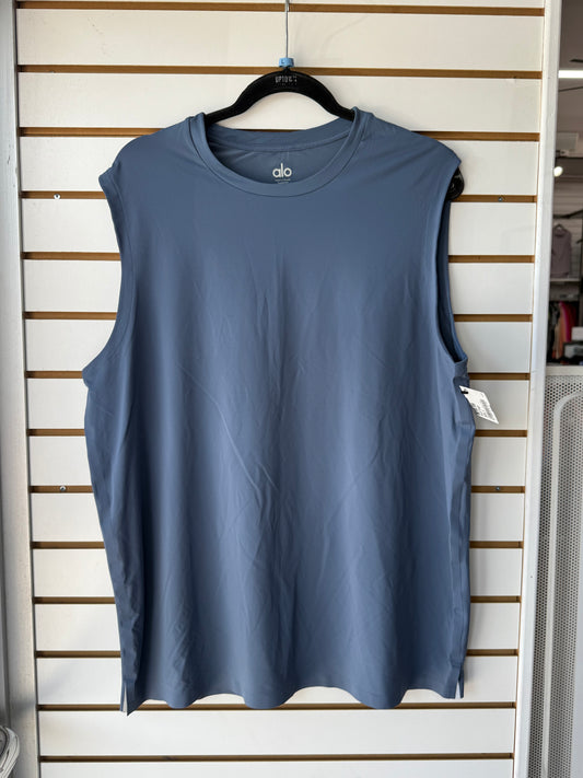 ALO Yoga blue muscle tank size large