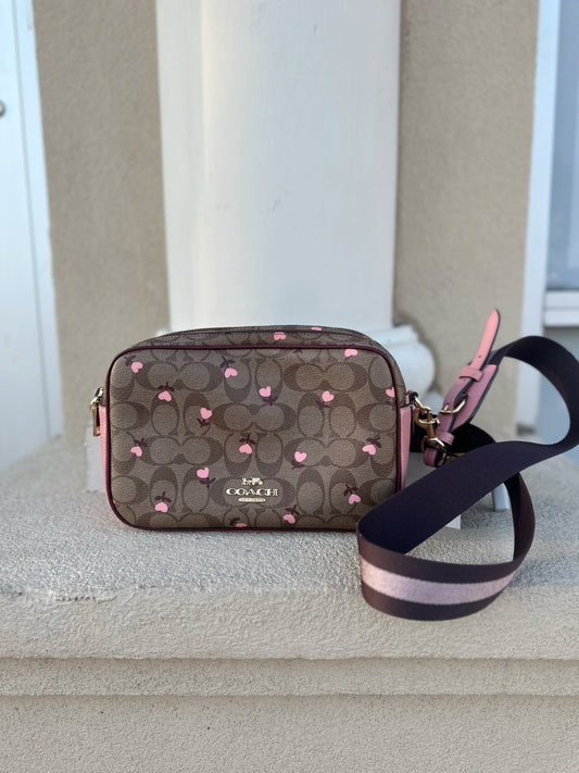 Coach Jes crossbody signature print with floral hearts