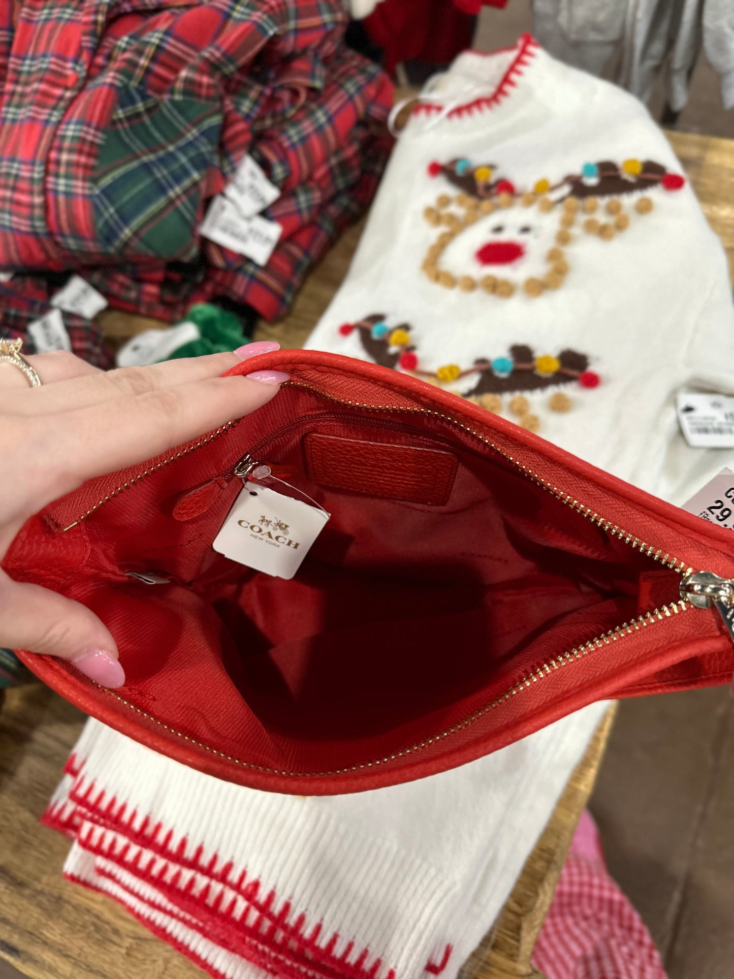 RESERVED NWT Coach red bucket bag