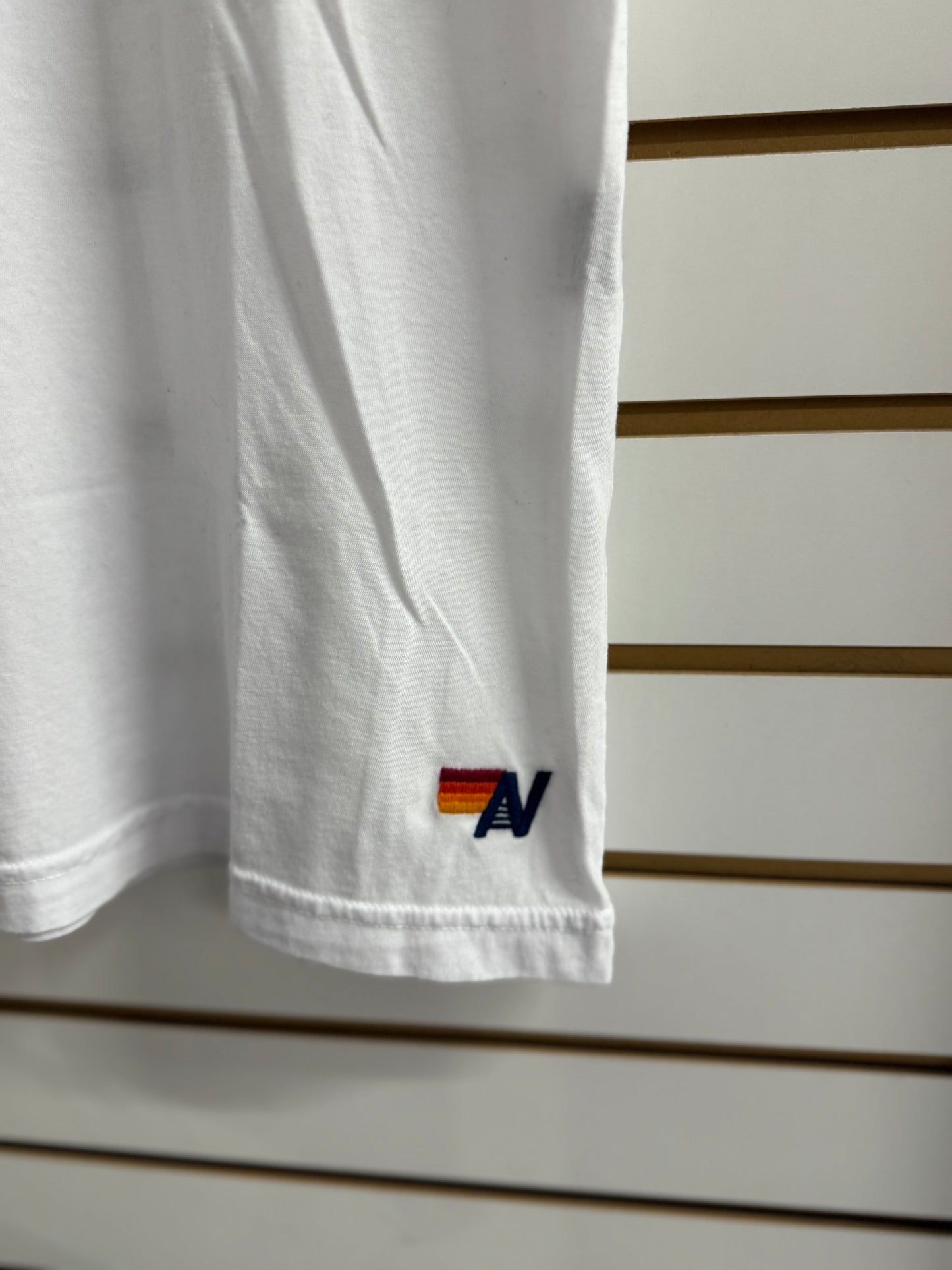 Aviator Nation white logo tee size large
