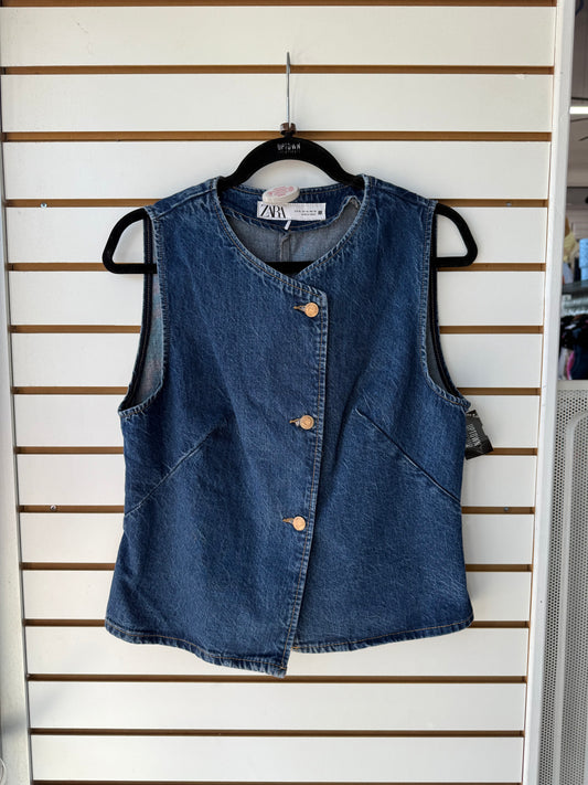 Zara denim button vest size XL