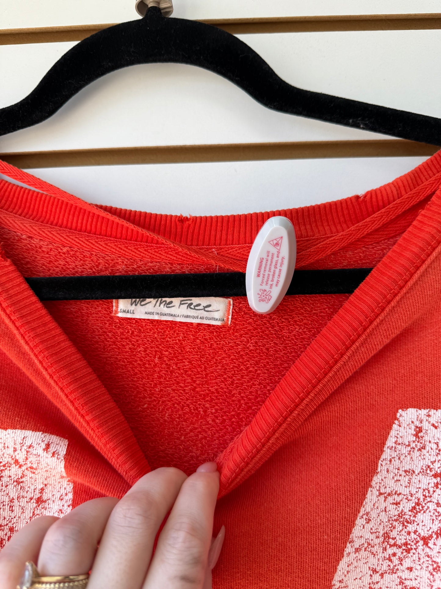 We the Free red/orange oversized pullover size small