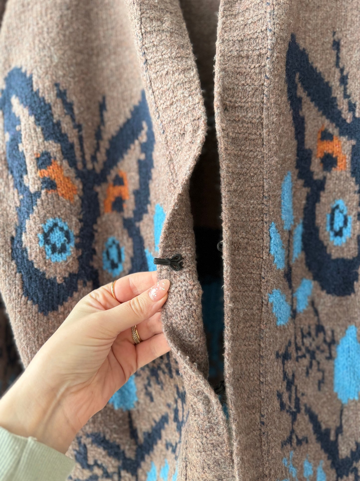 Free People Greer brown knit cardigan size small