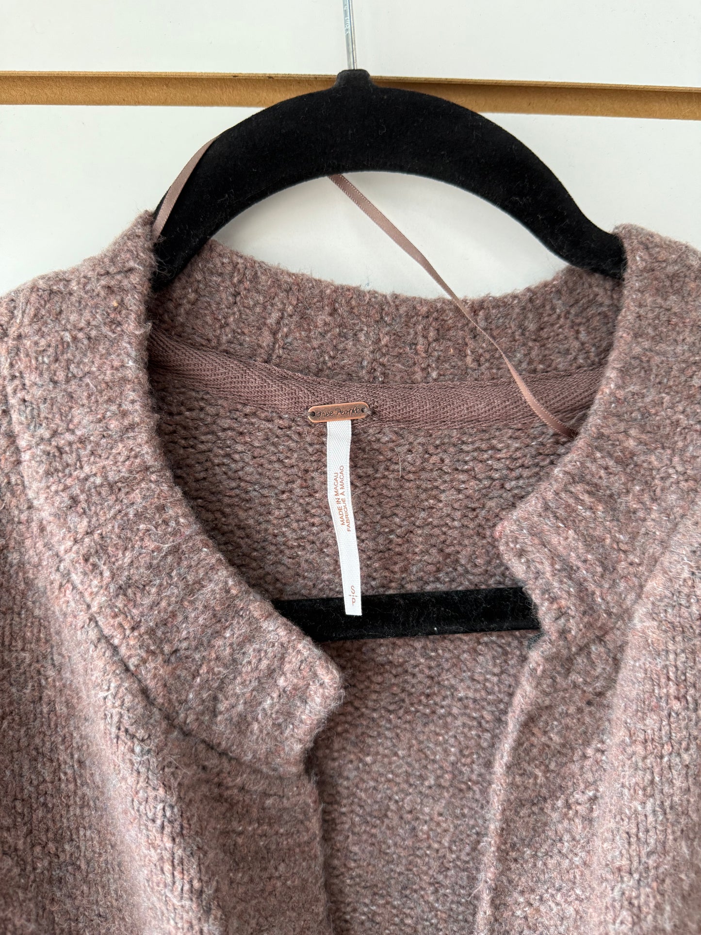 Free People Greer brown knit cardigan size small