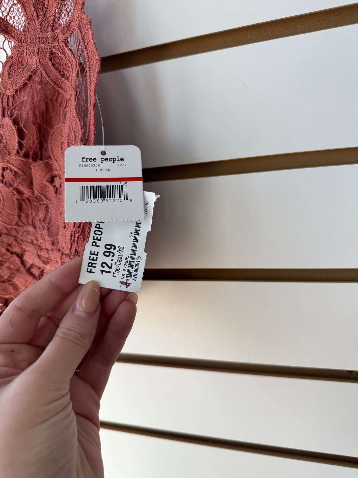 NWT Free People Intimately Adella copper bralette sz XS