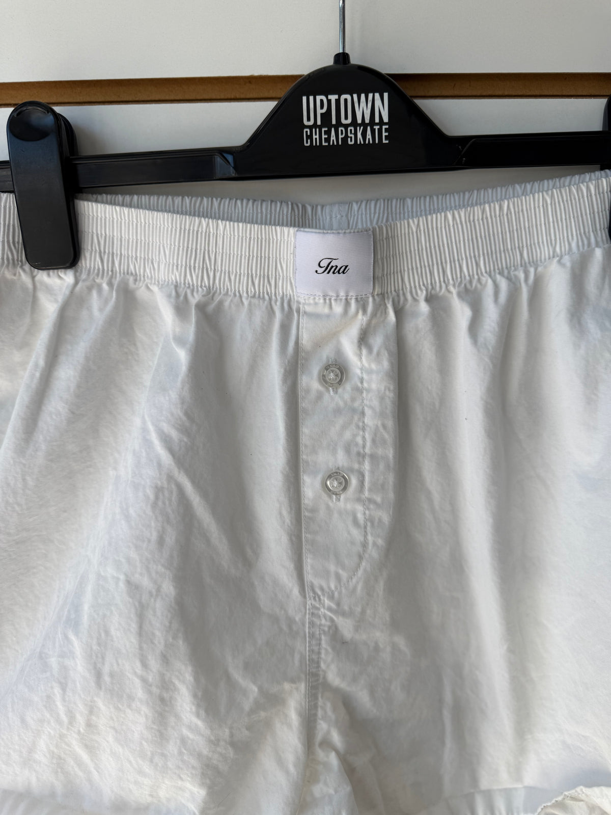 TNA Aritzia white boxer shorts size small