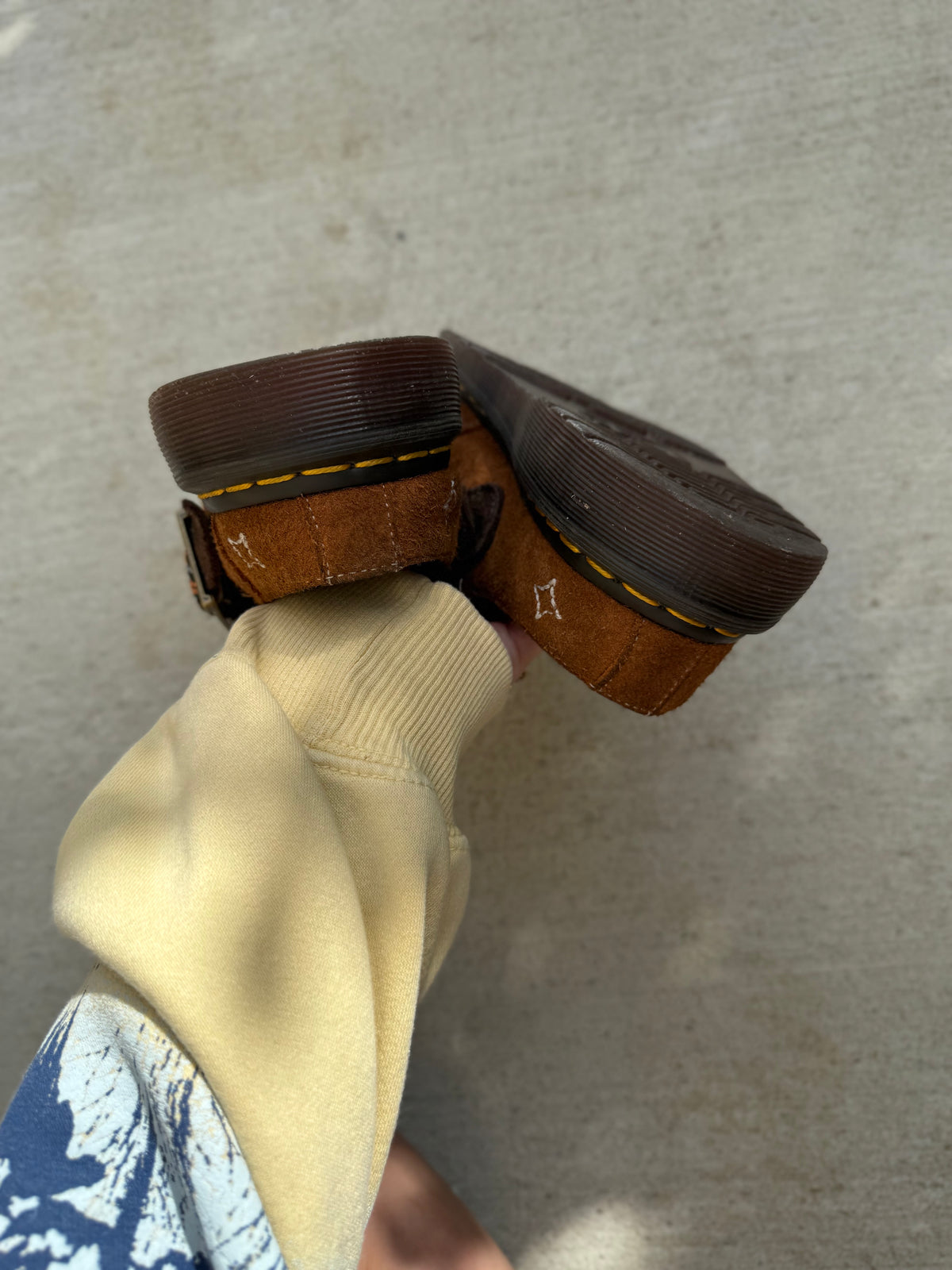 Doc Martens brown isham suede and jacquauadd mules women’s 5 as-is