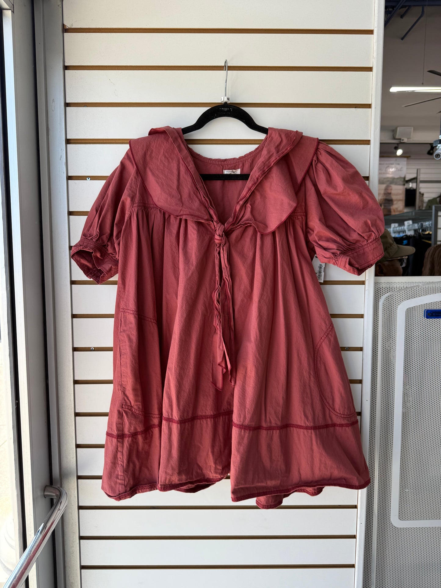 PILCRO Short-sleeve Bow-front Tunic Mini Dress size medium