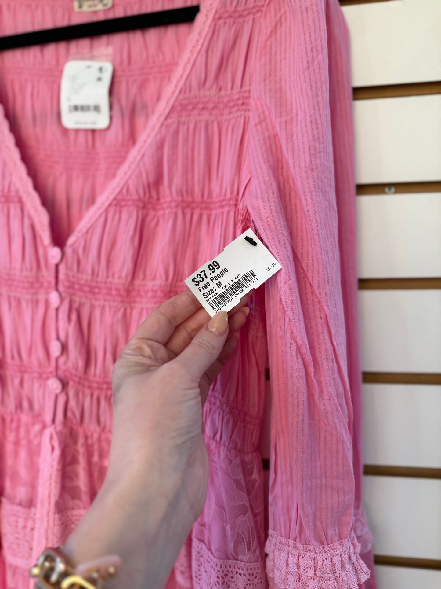 NWT Intimately Free People Sweet Saloon pink maxi bodysuit size medium