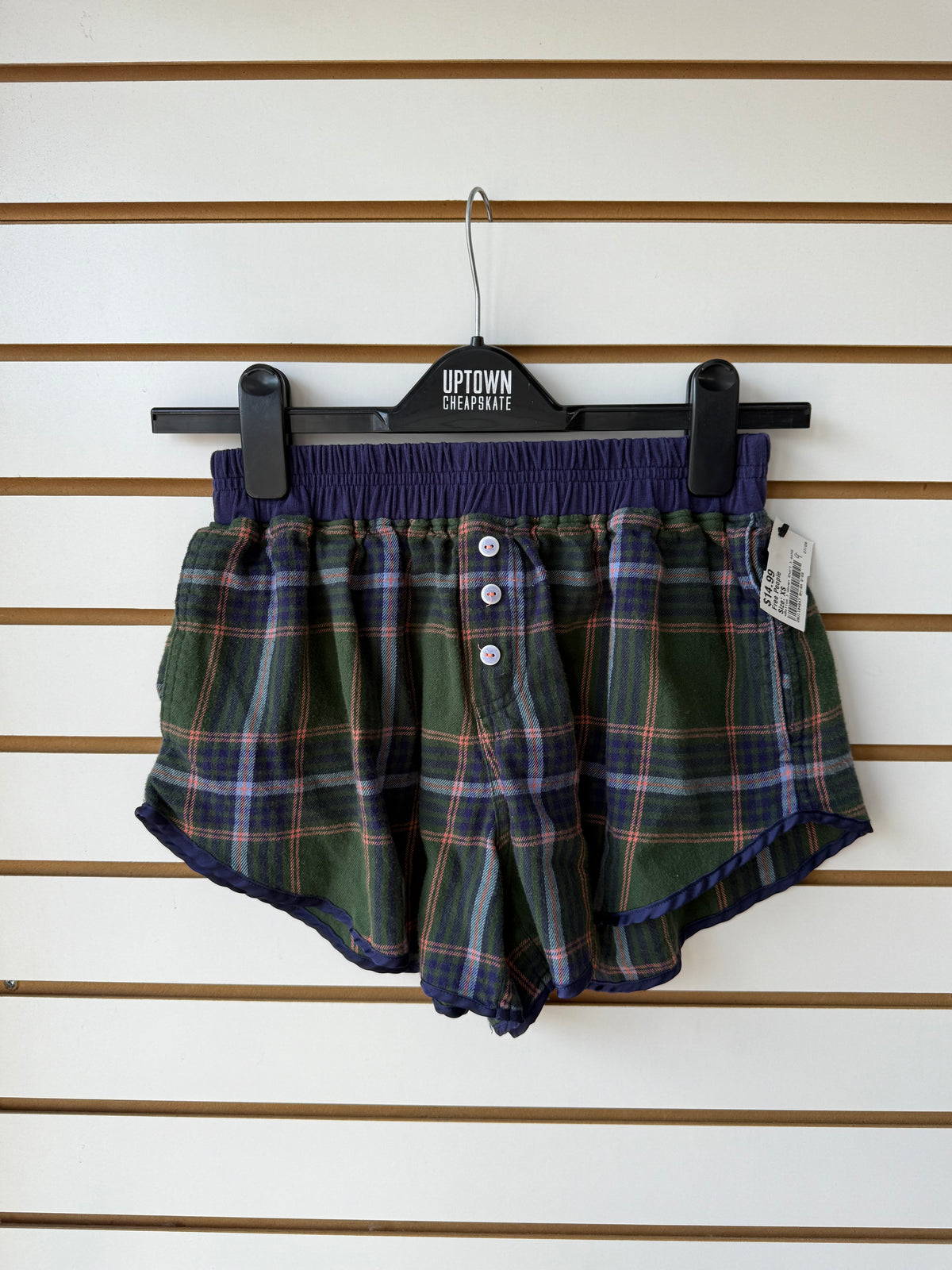 Intimately Free People plaid boxer shorts size XS