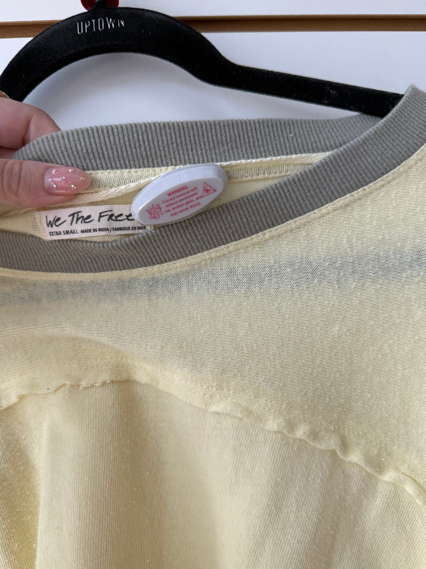 Free People yellow invincible tee very oversized size XS