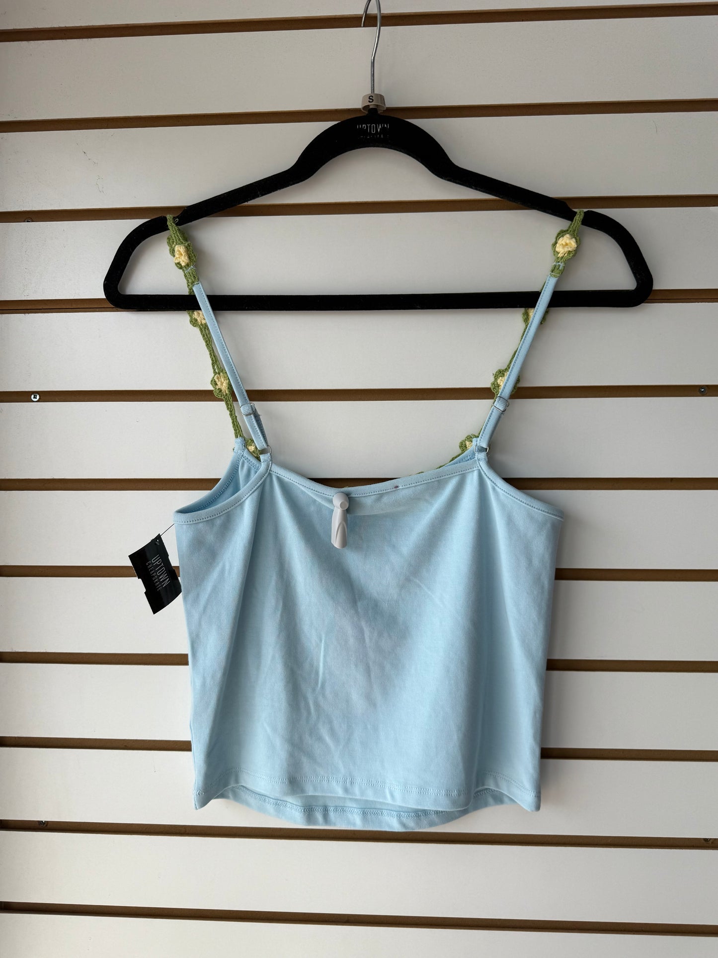 NWT Edikted blue crochet floral tank sz small