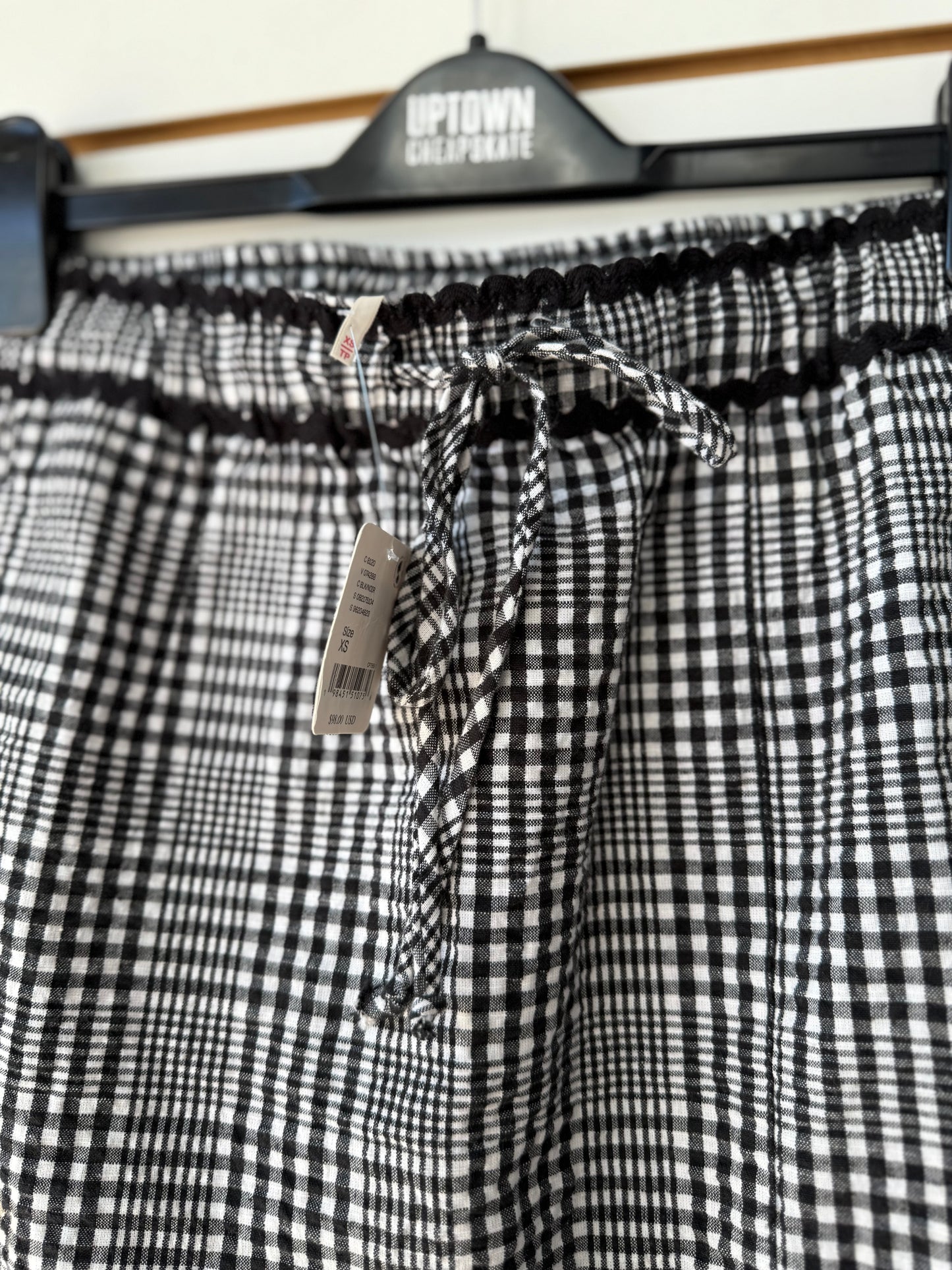 NWT Free People Penelope Gingham Midi Skirt sz XS