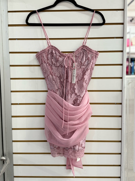 NWT For Love & Lemons Claudia Rose Lace Strapless Mini Dress size small (retail $289!)