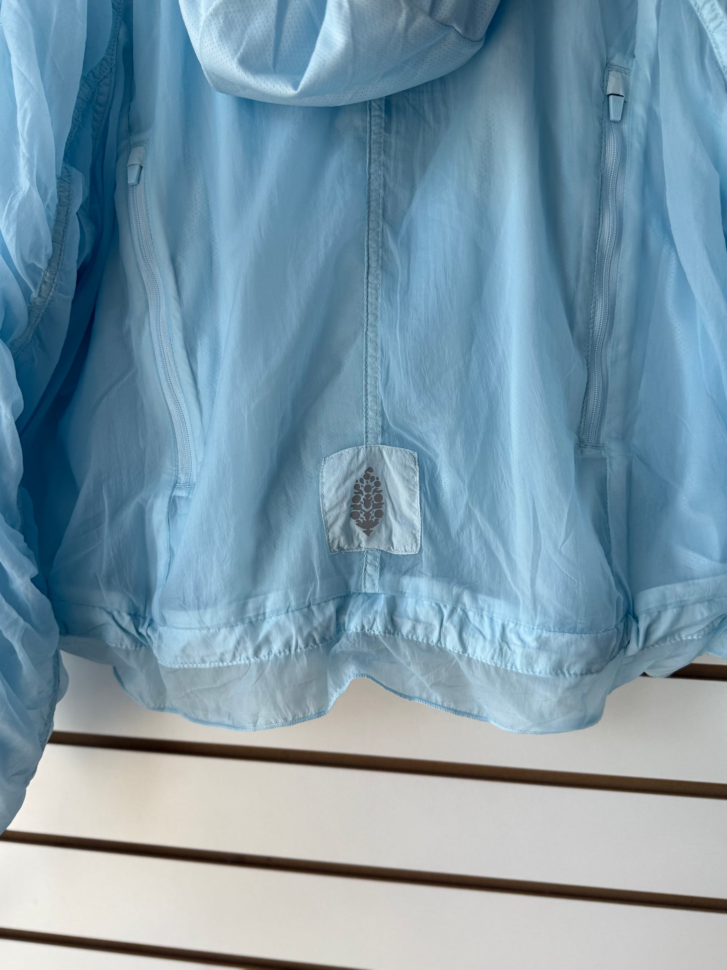 NWOT FP Movement sheer bliss jacket in light blue size XS