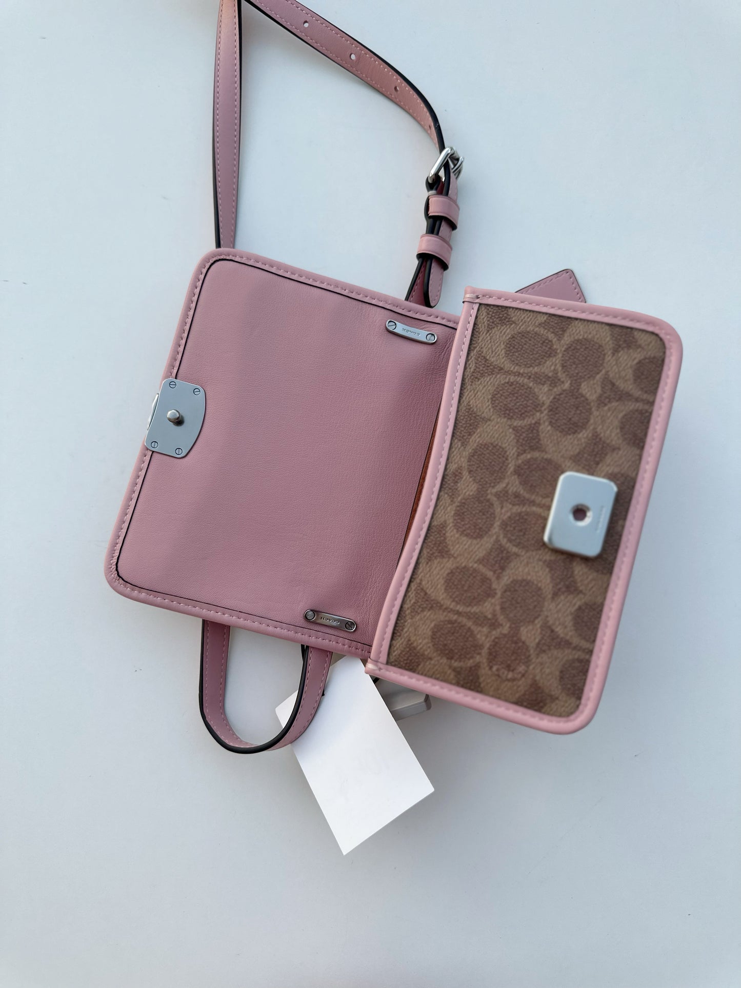 Coach Bandit pink/signature colorblock crossbody bag