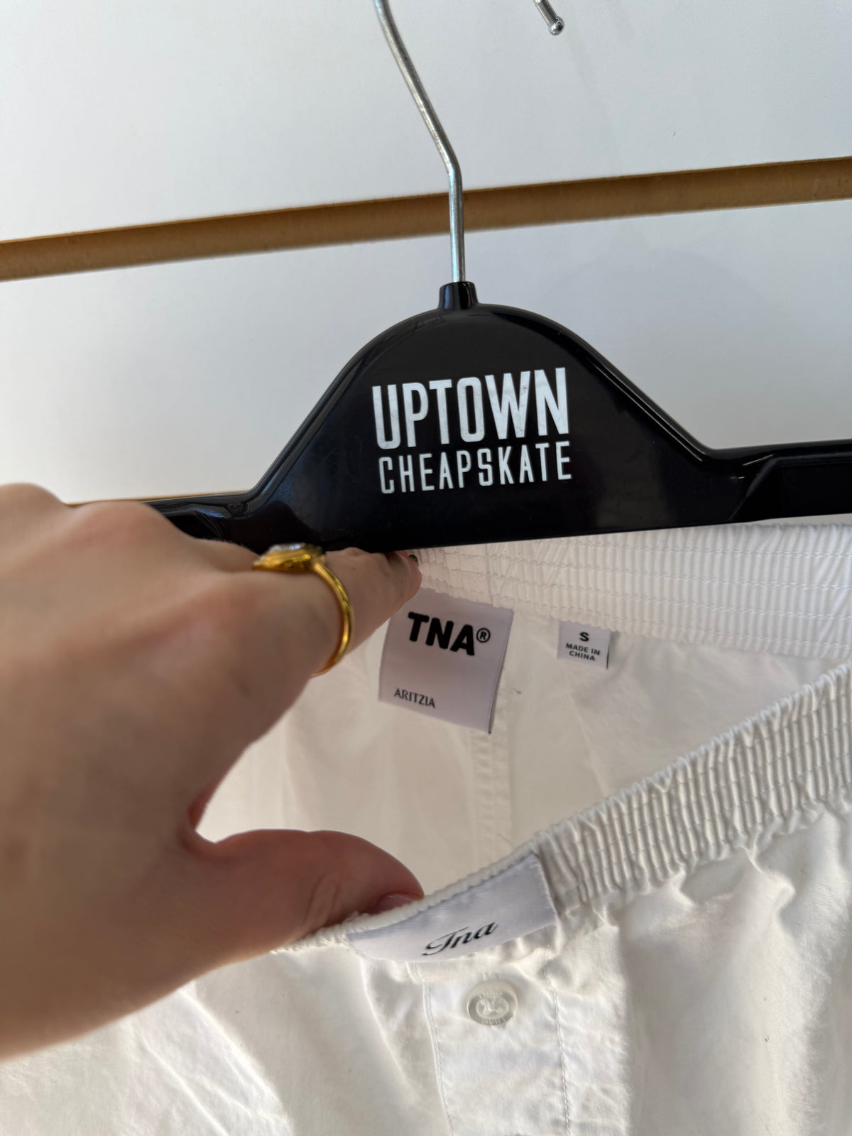 TNA Aritzia white boxer shorts size small