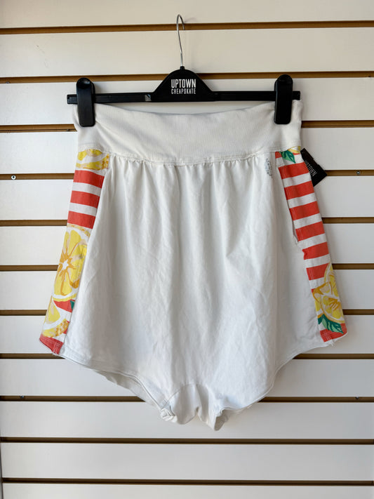 Free People Movement hot shot harem shorts white w/ floral sz small