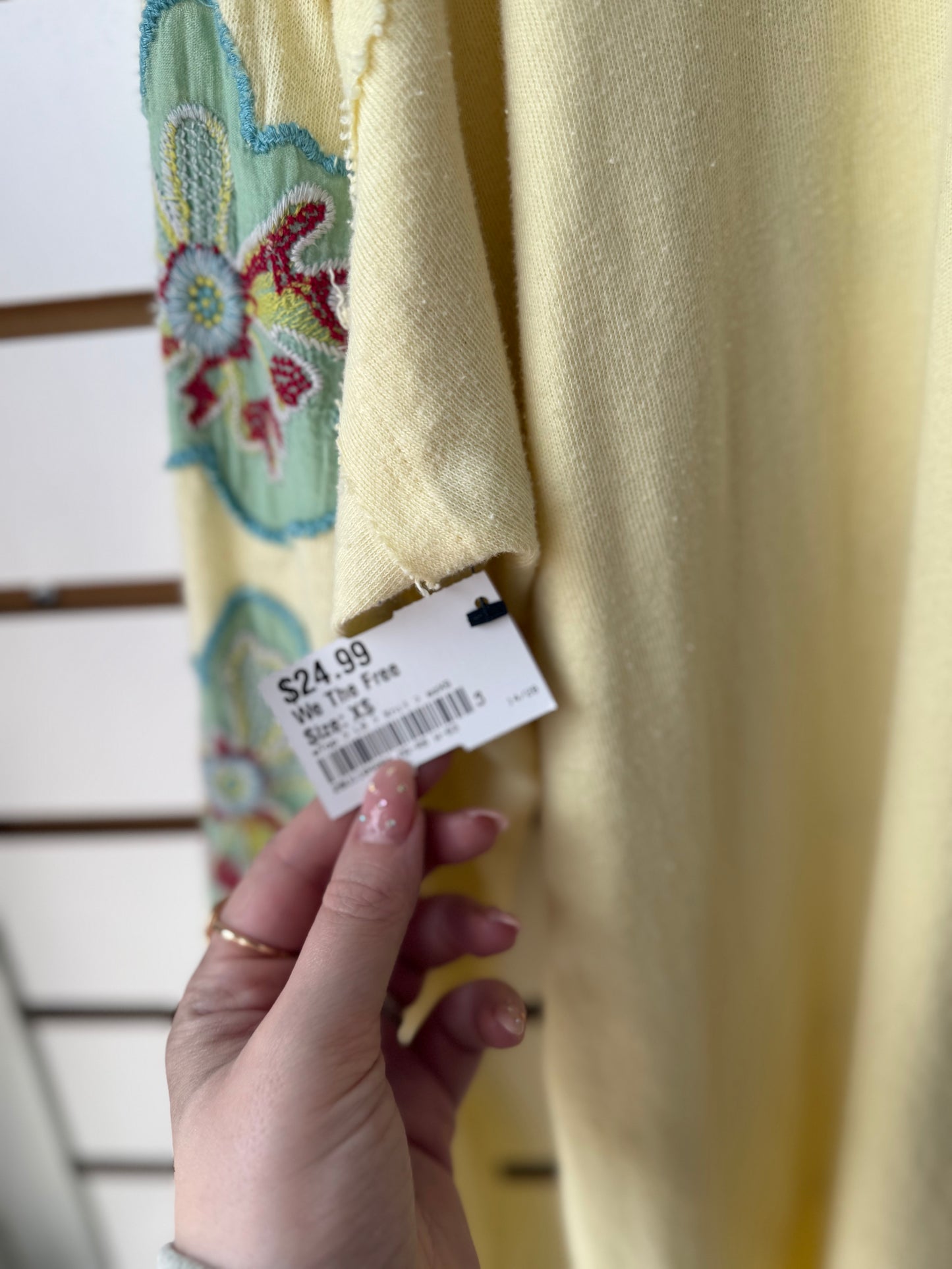 Free People yellow invincible tee very oversized size XS