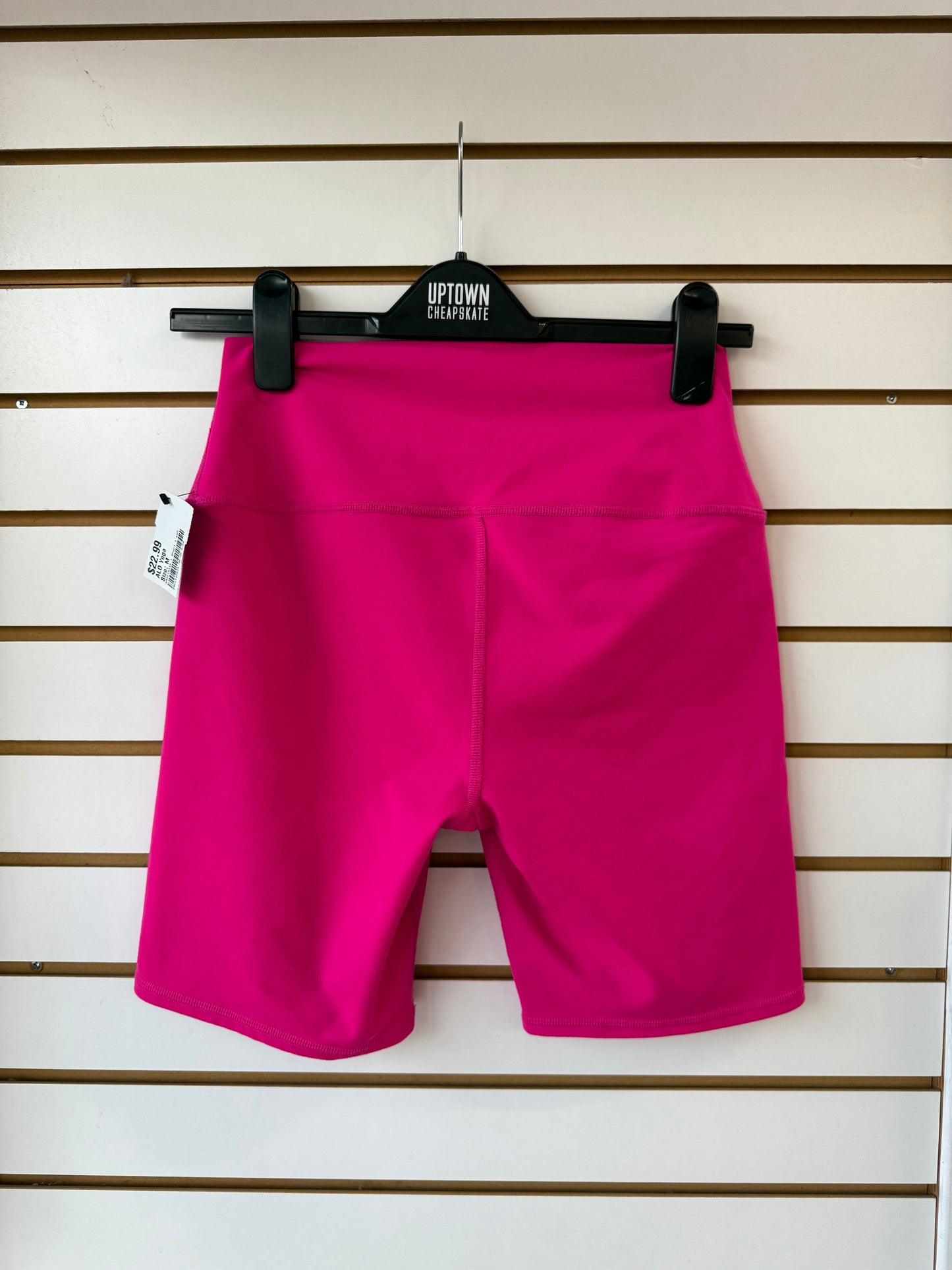 ALO Yoga hot pink biker shorts size medium (tiny mark on back, see photos)