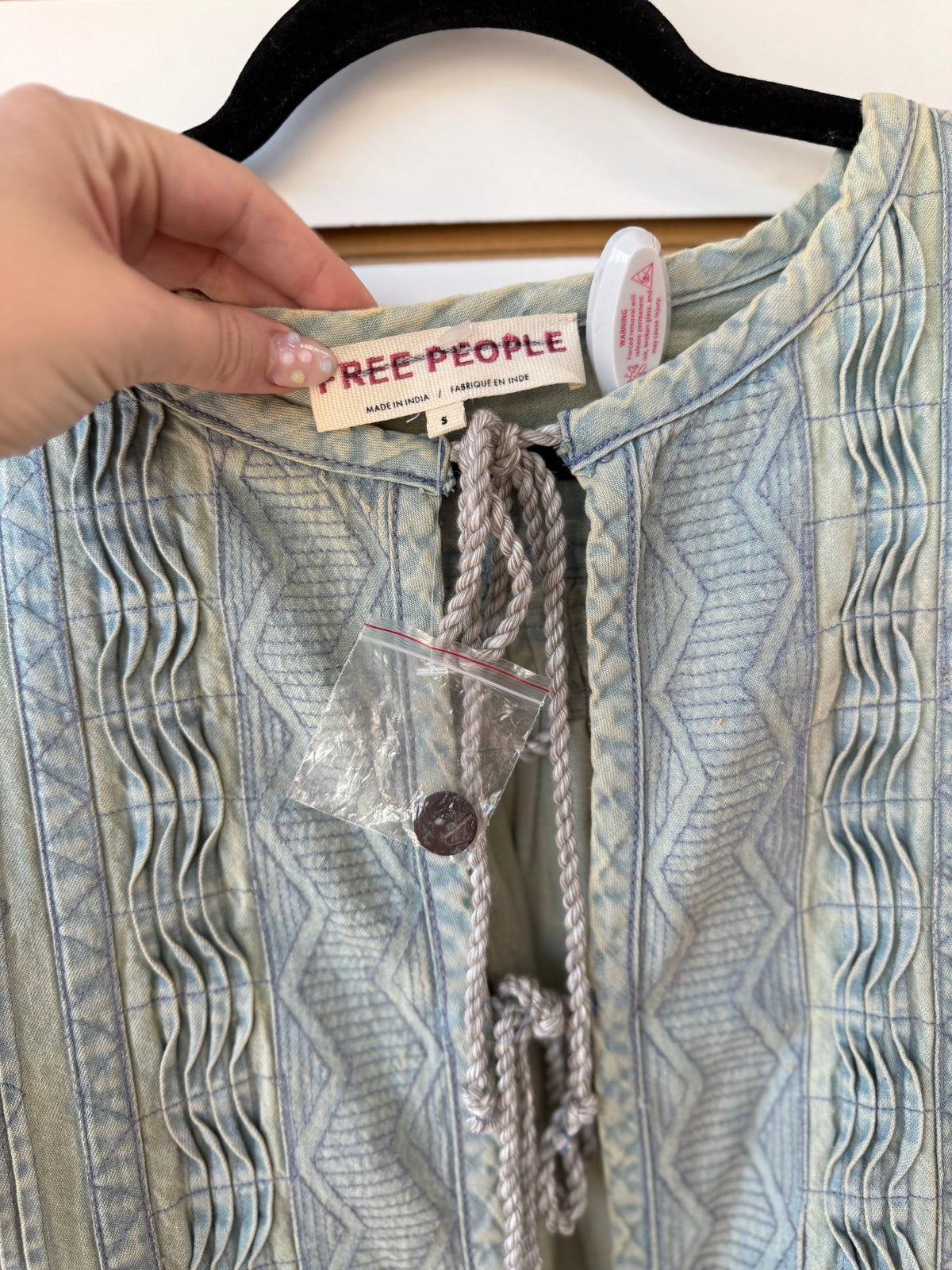 Free People denim tunic blouse size Small (oversized)