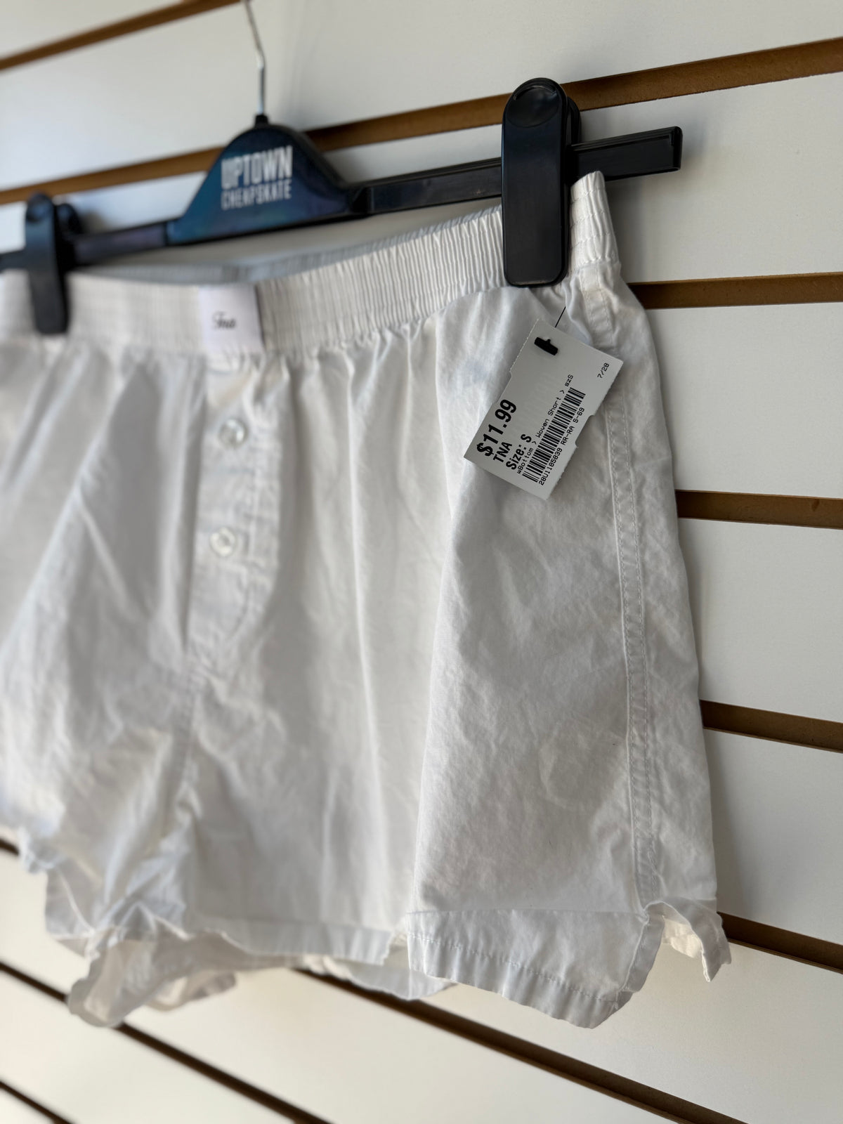 TNA Aritzia white boxer shorts size small