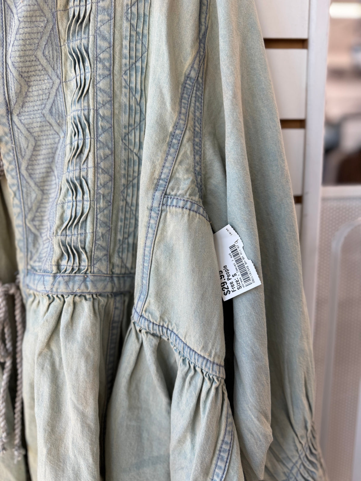 Free People denim tunic blouse size Small (oversized)