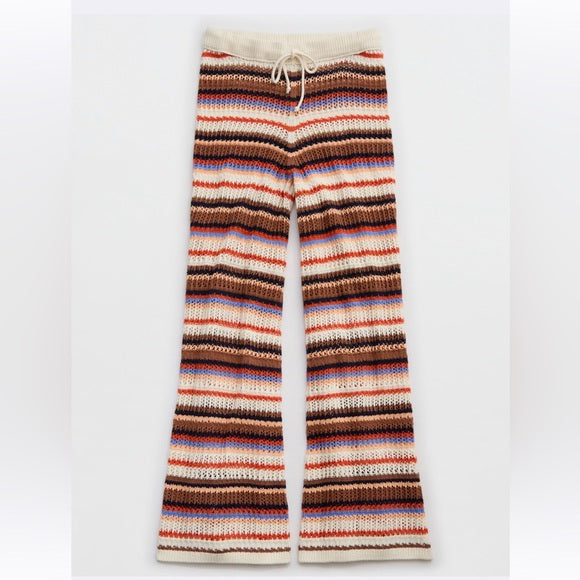 Aerie striped crochet pants size XS