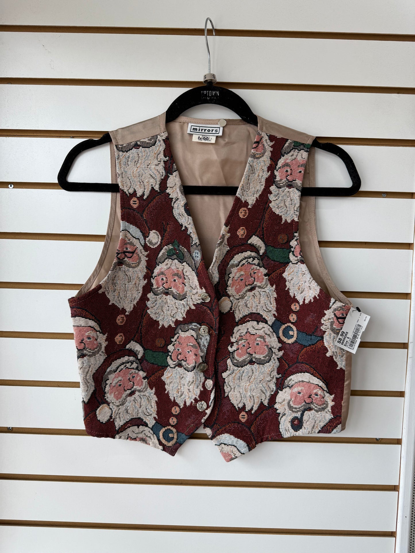 Vintage Santa Tapestry Vest size Small