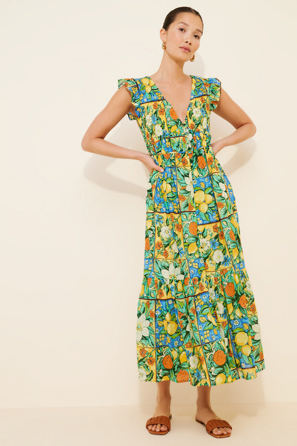 Anthropologie Peregrine Flutter Sleeve Maxi Dress size small