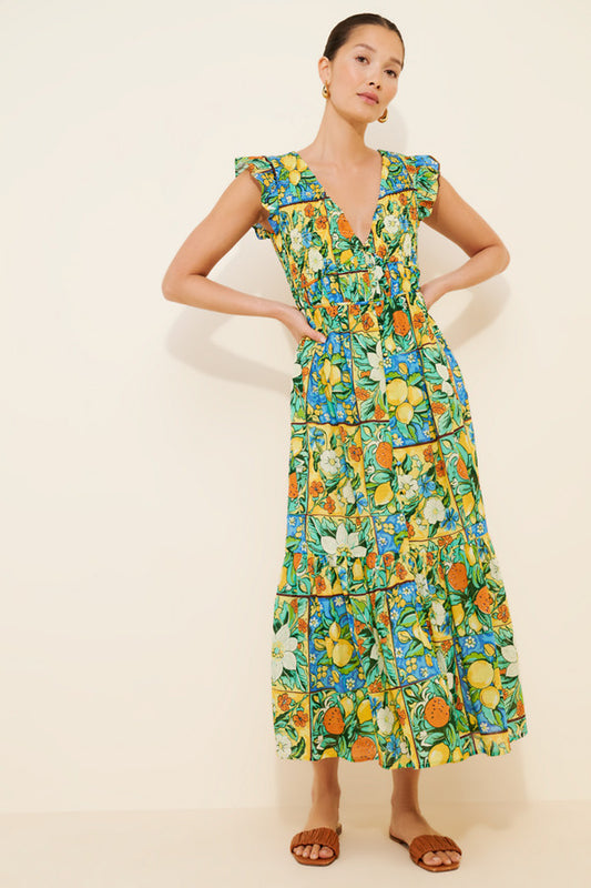 Anthropologie Peregrine Flutter Sleeve Maxi Dress size small
