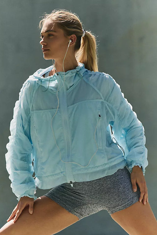 NWOT FP Movement sheer bliss jacket in light blue size XS