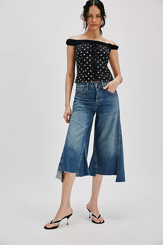 NWOT We the Free Ripple wide leg cropped capris size 28
