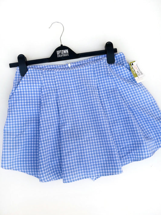 Zara blue gingham skort (small)