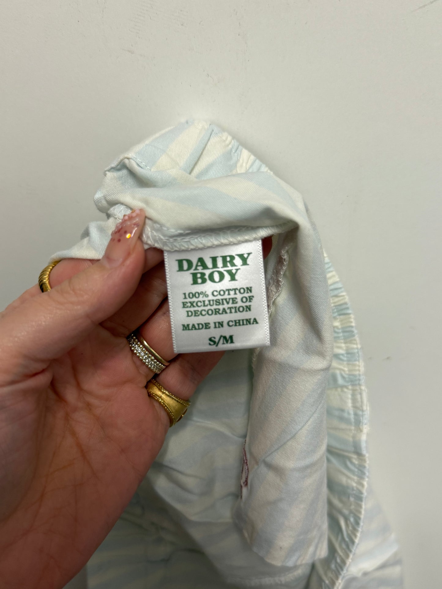 Dairy boy striped boxer shorts size S/M