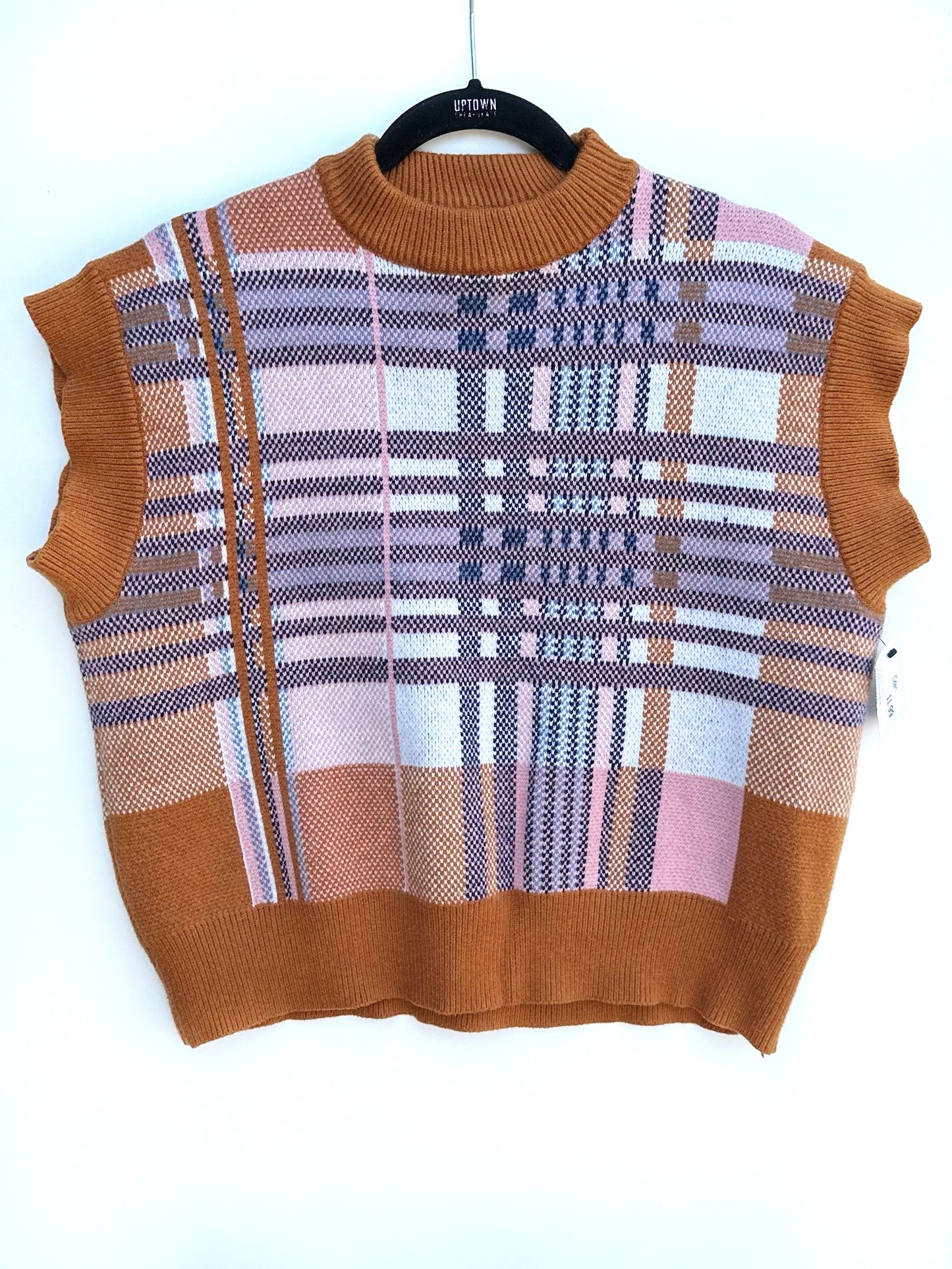 Cider plaid rust sweater vest (XL)