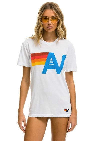 Aviator Nation white logo tee size large