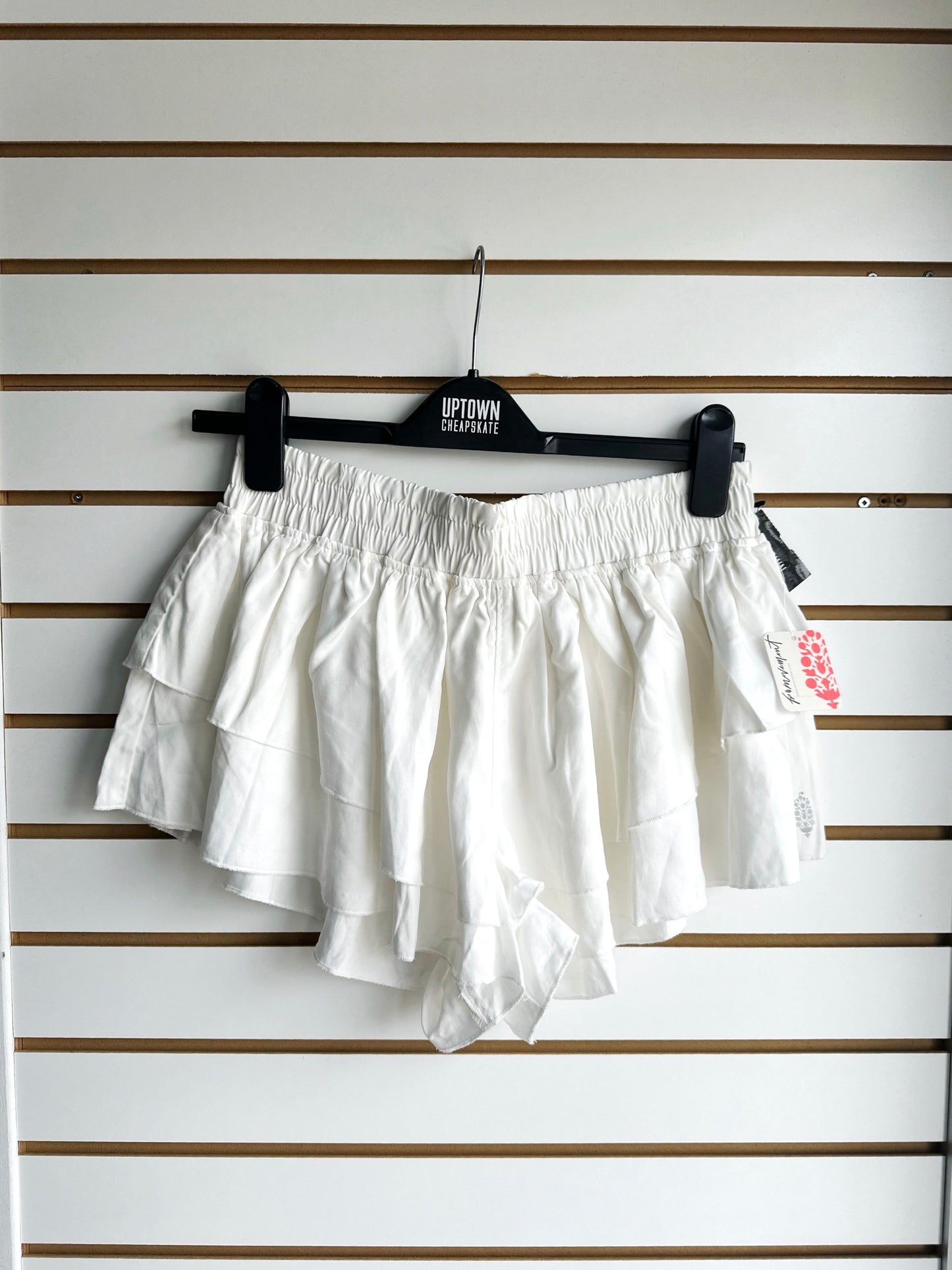 Free People Movement Prima ruffle shorts white sz Small