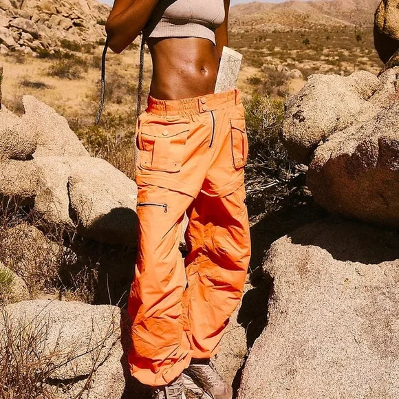 Free People Movement morning meadow orange hiking pants sz small