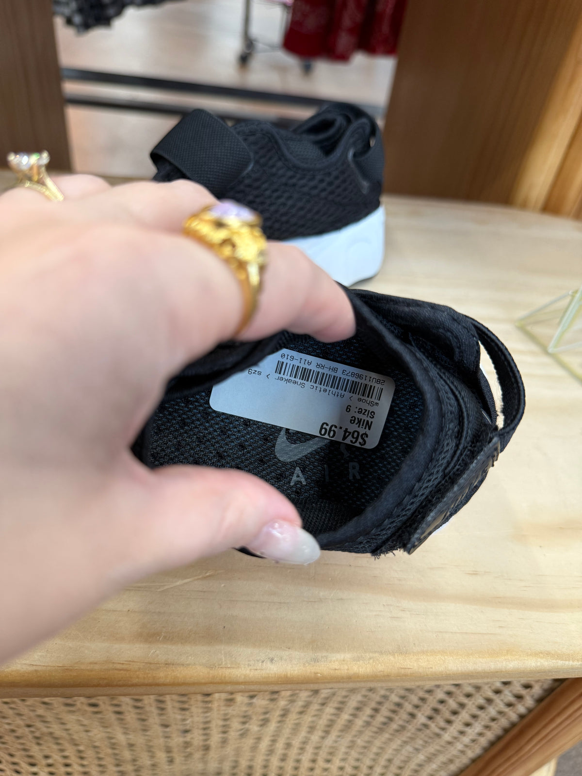 Nike Air Rift black sneakers size women’s 9