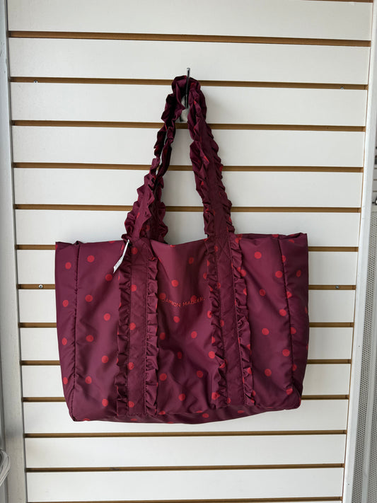 Damson Madder polka dot ruffle totebag