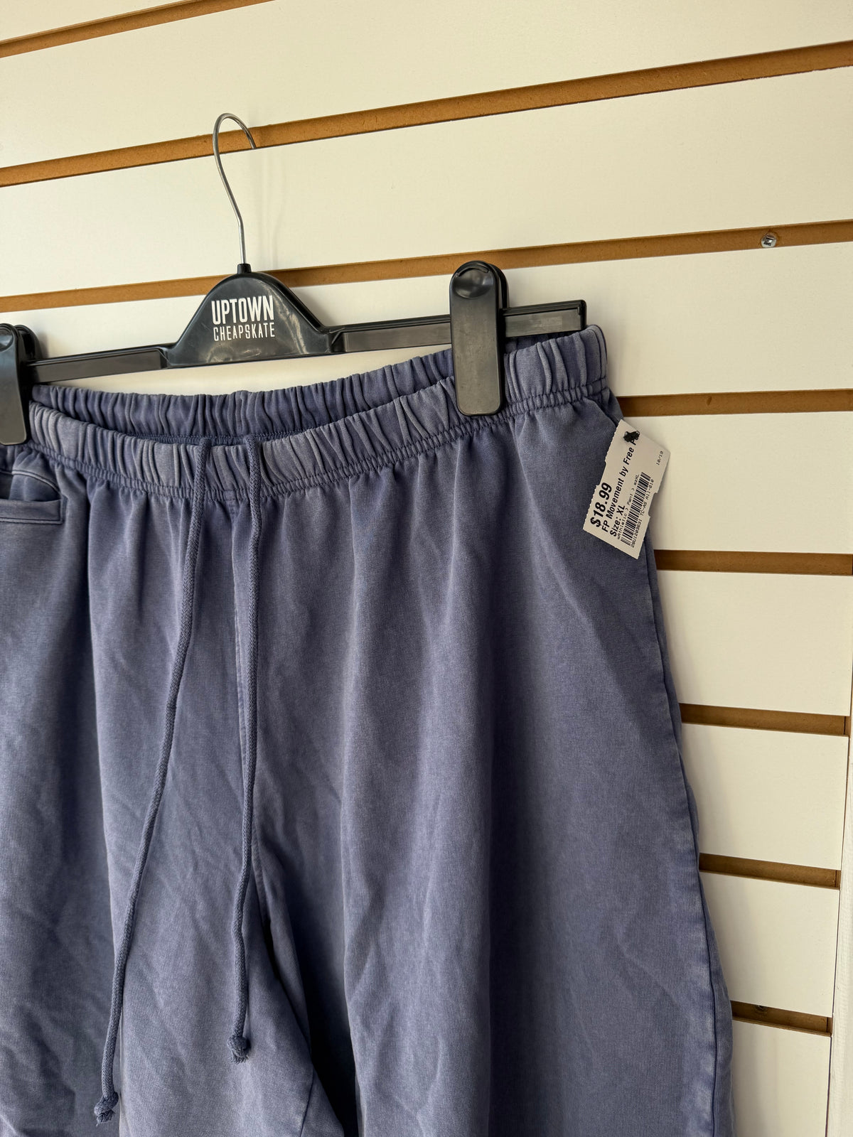 NWT Free People Movement blue down by the bay long sweat shorts size XL