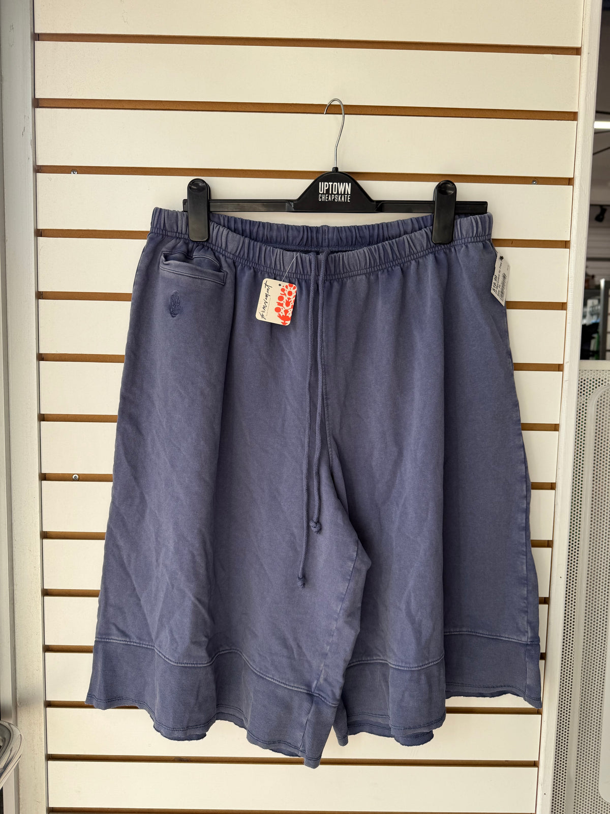 NWT Free People Movement blue down by the bay long sweat shorts size XL