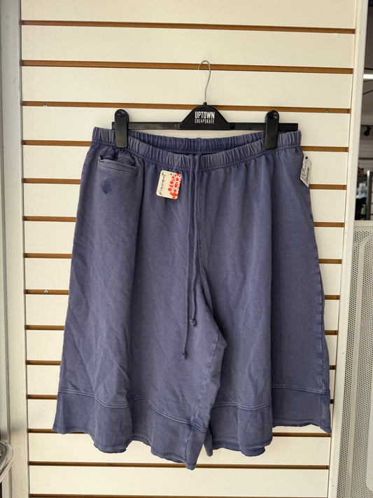 NWT Free People Movement blue down by the bay long sweat shorts size XL