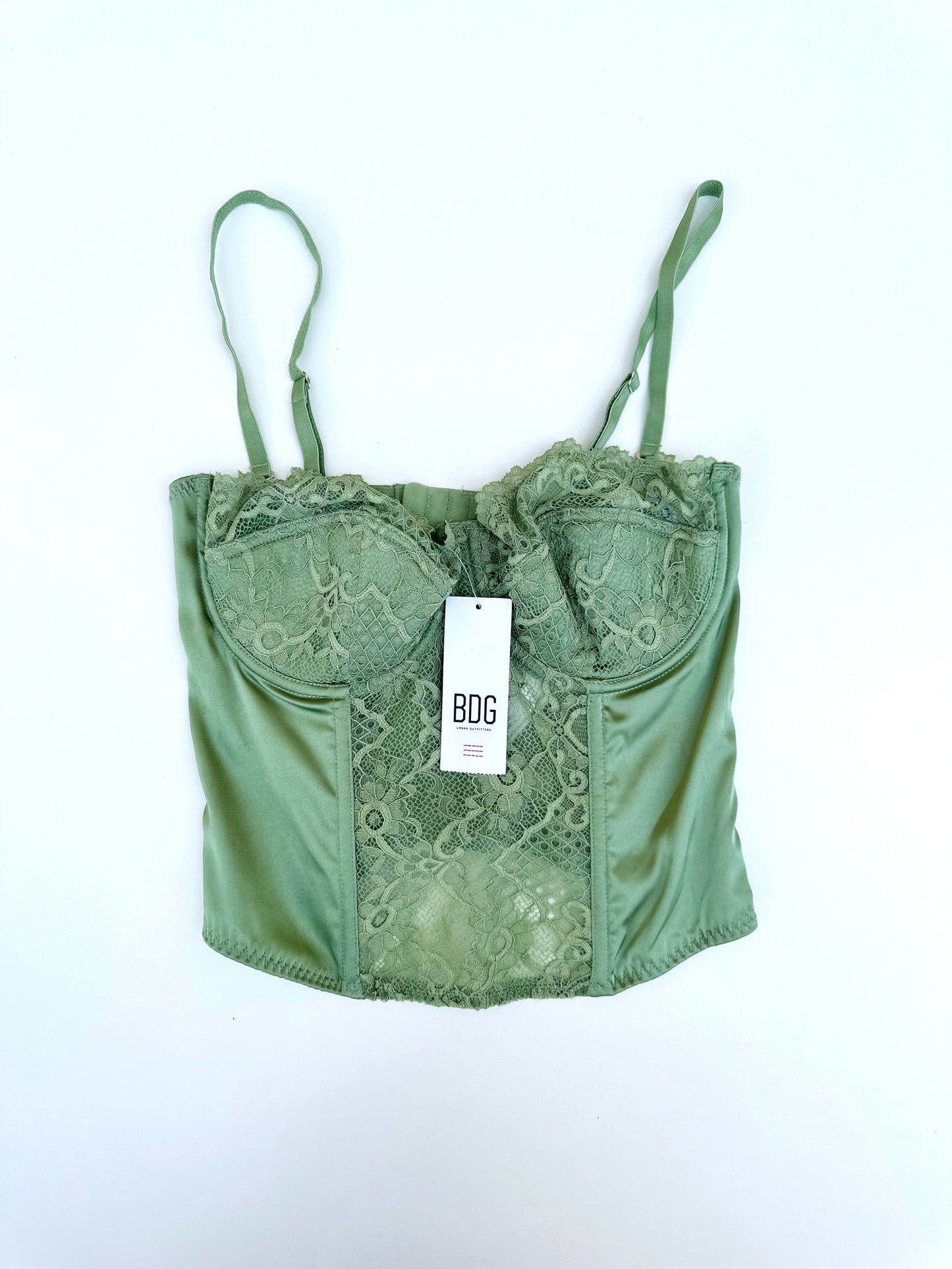 BDG green lace corset (large)