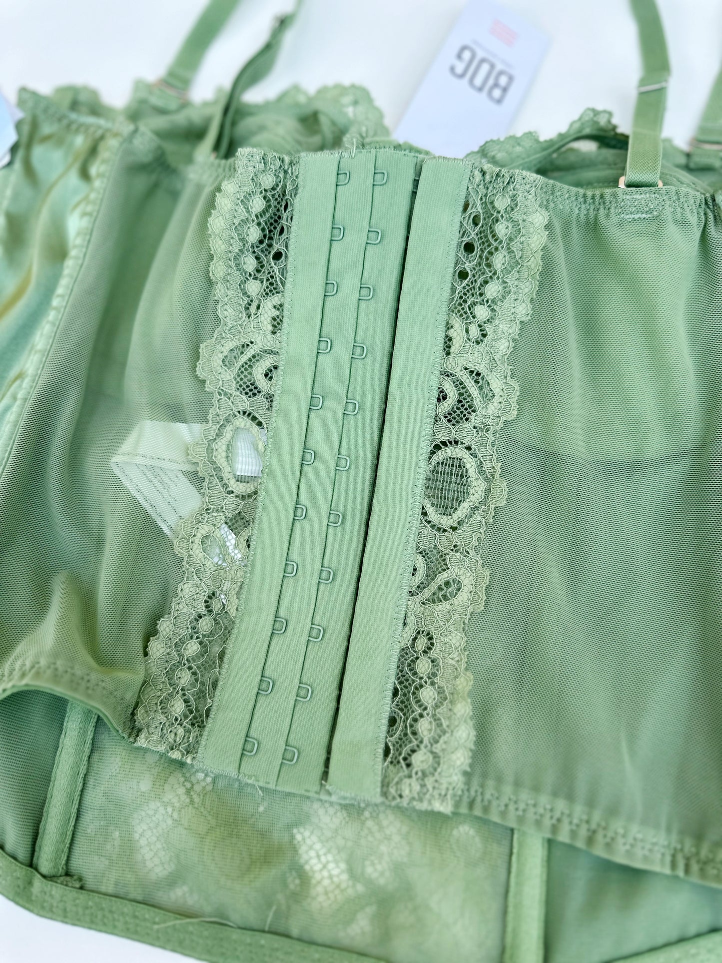 BDG green lace corset (large)