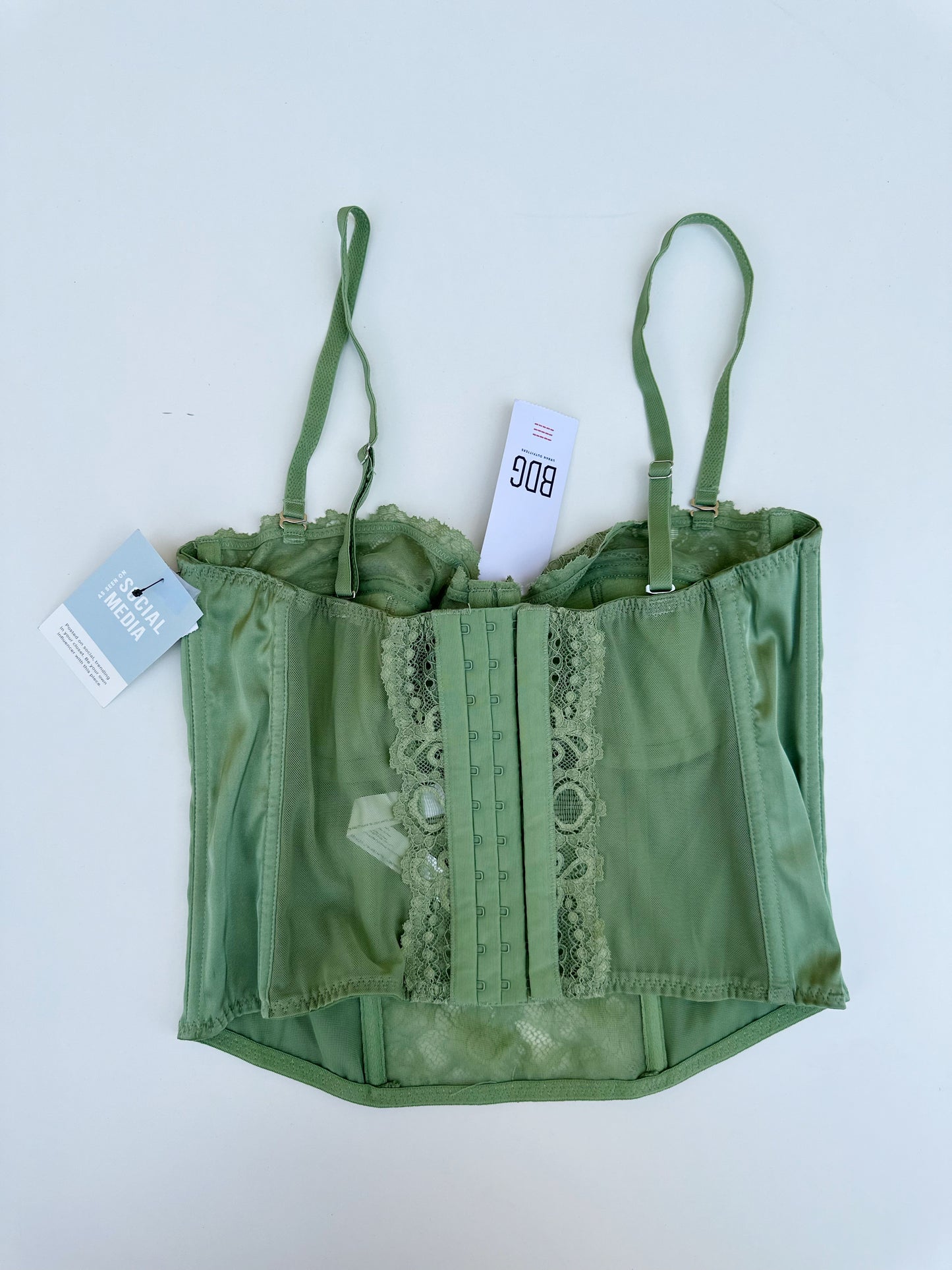 BDG green lace corset (large)