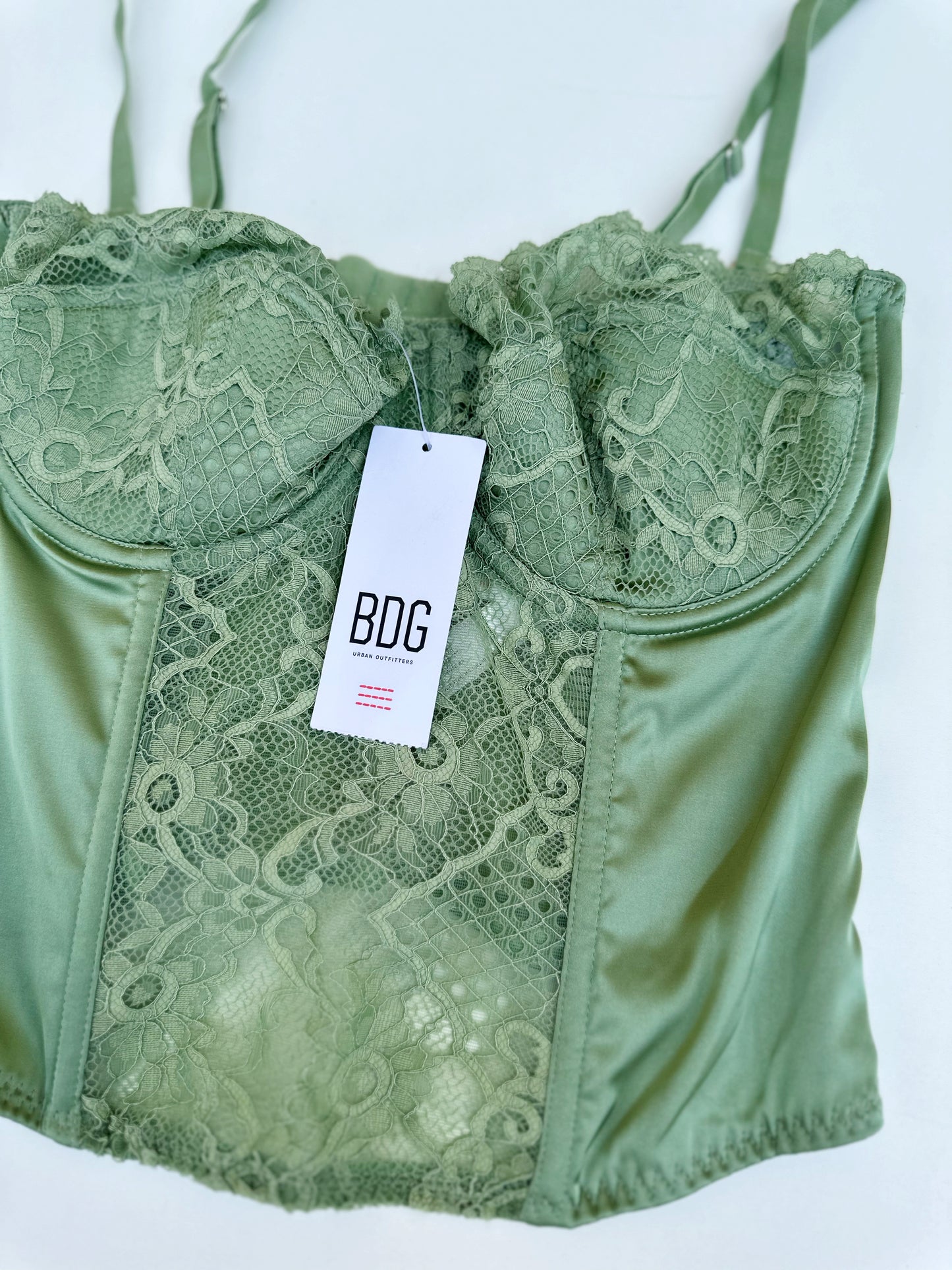 BDG green lace corset (large)